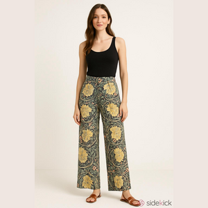 William Morris print womens trousers Size 4 H&M collab Chinoiserie